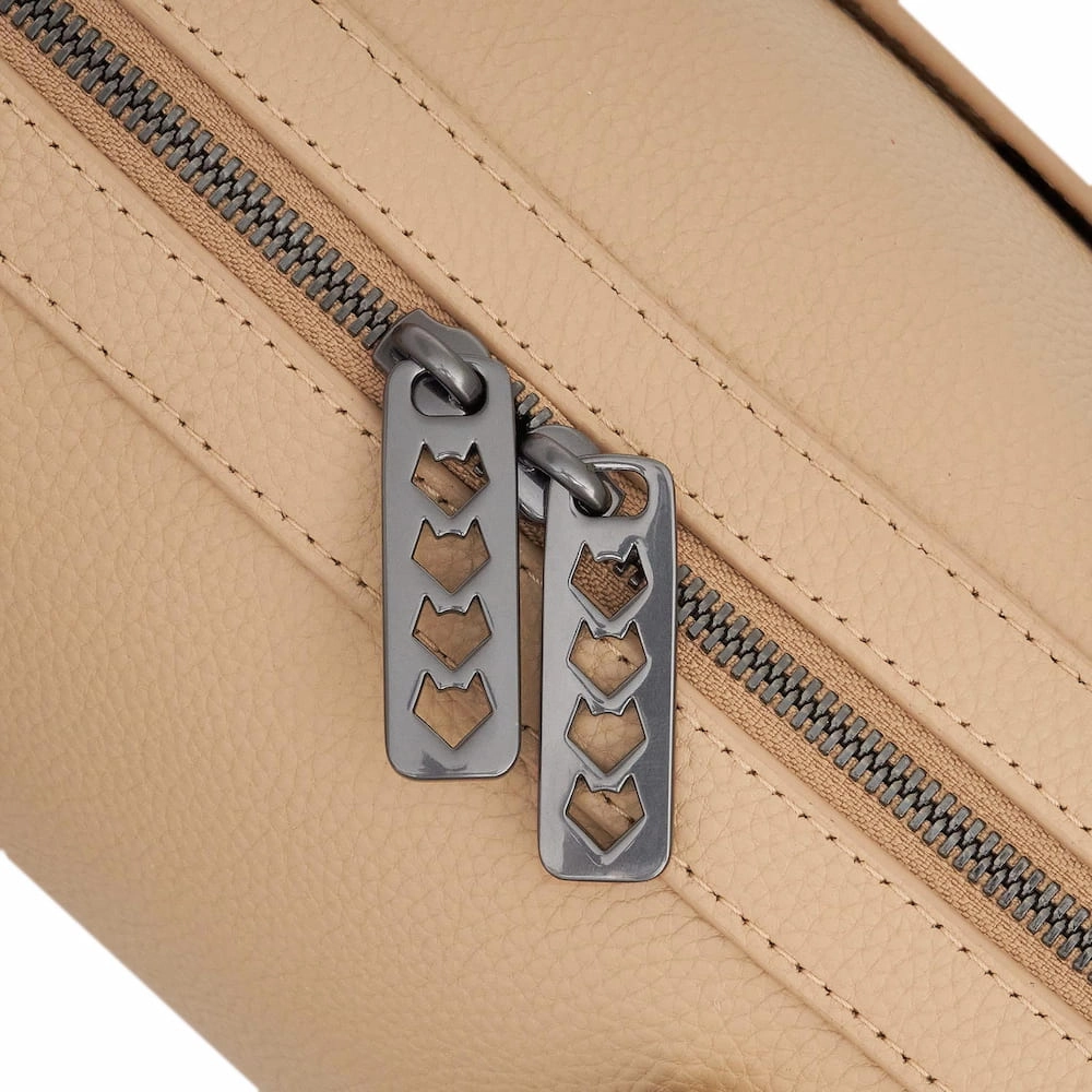 Mini Leather Accomplice Shoulder Bag -- Almond