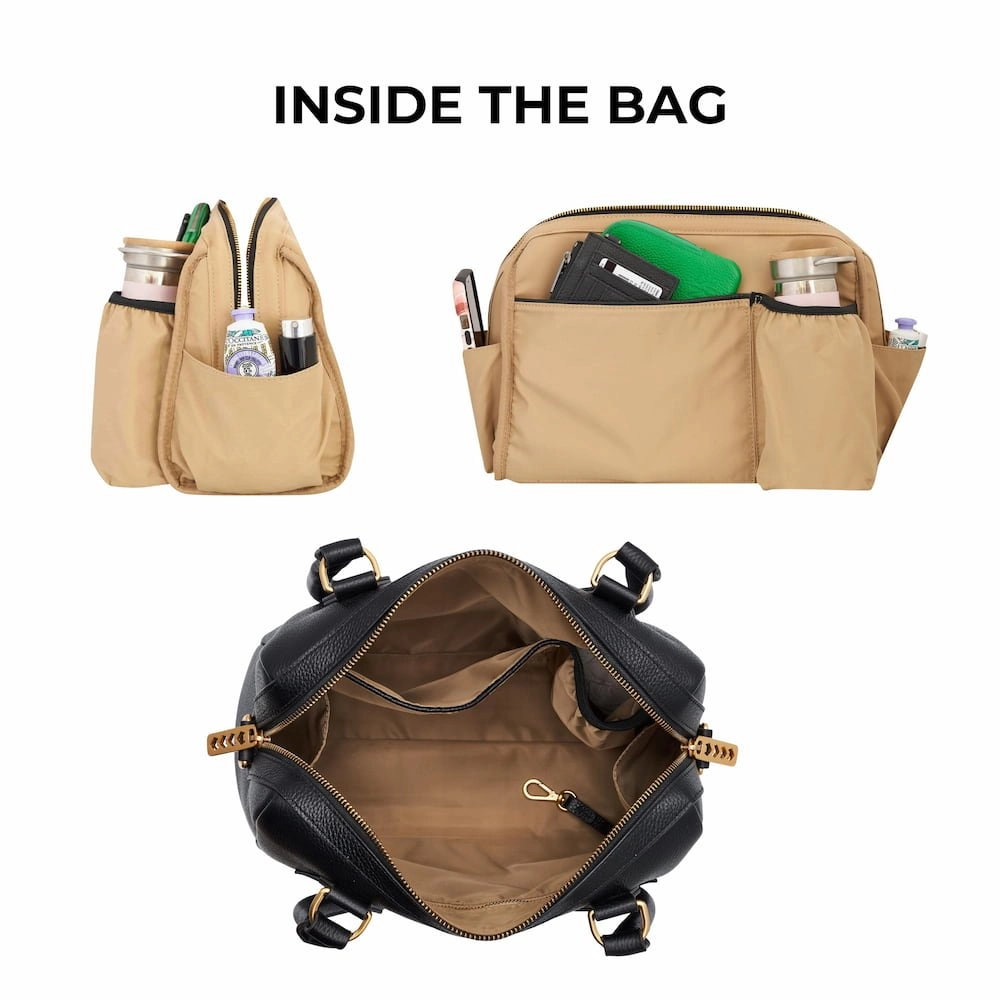 Mini Leather Accomplice Shoulder Bag -- Almond
