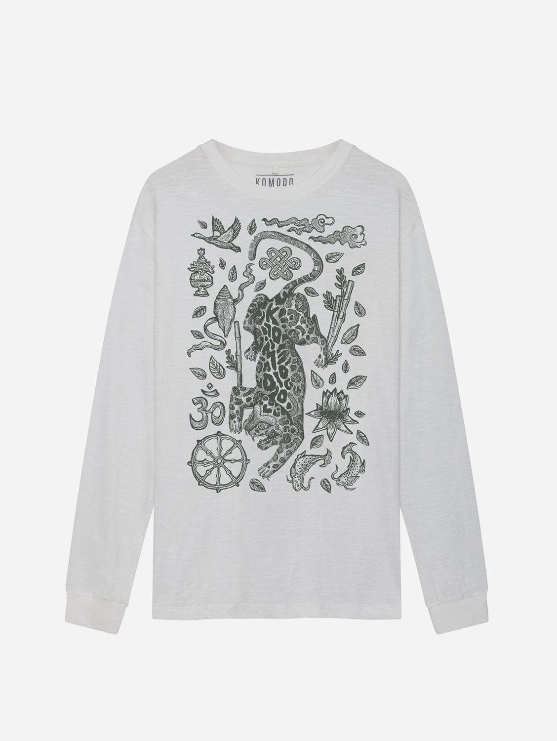 Nepali Leopard Men's Organic Cotton T-Shirt | White