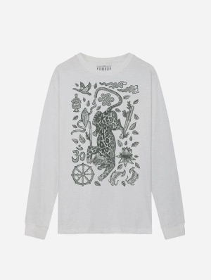 Nepali Leopard Men's Organic Cotton T-Shirt | White