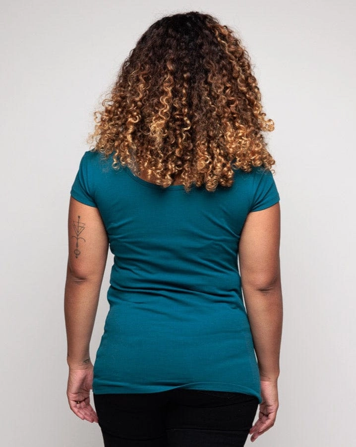 Nursing Short Sleeve Cotton T-Shirt | Teal