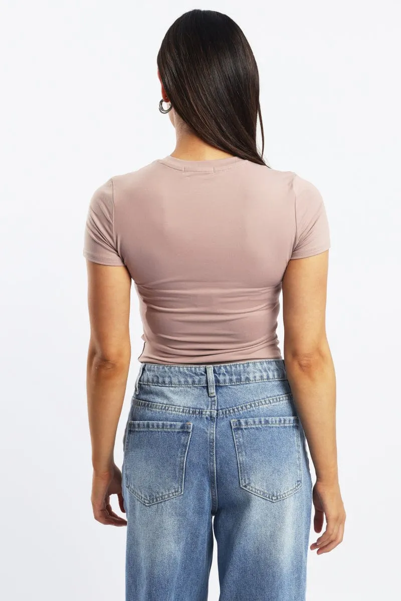 Pink T Shirt Short Sleeve Crew Neck Supersoft