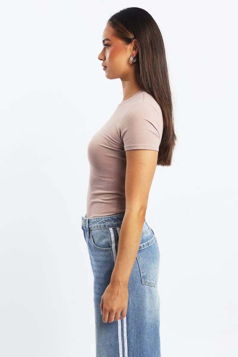 Pink T Shirt Short Sleeve Crew Neck Supersoft
