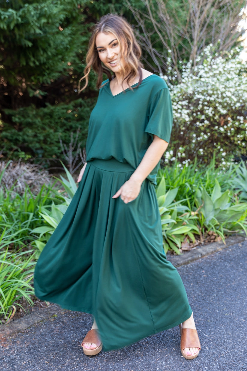 PQ Collection T-Shirt Top Forest Green