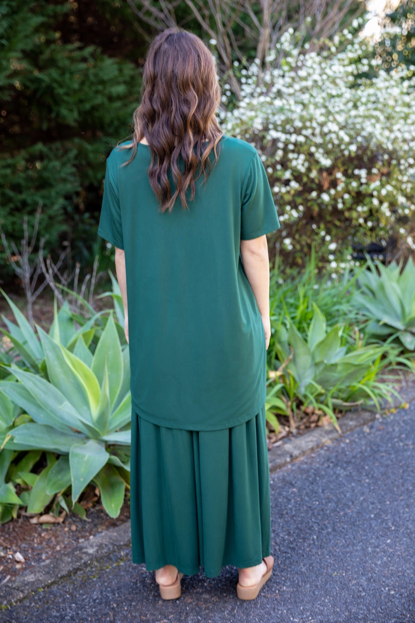 PQ Collection T-Shirt Top Forest Green