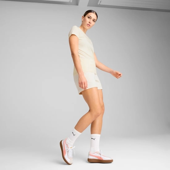 PUMA WOMEN'S ESSENTIALS ELEVATED NO DYE BEIGE TEE