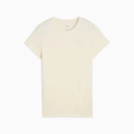PUMA WOMEN'S ESSENTIALS ELEVATED NO DYE BEIGE TEE