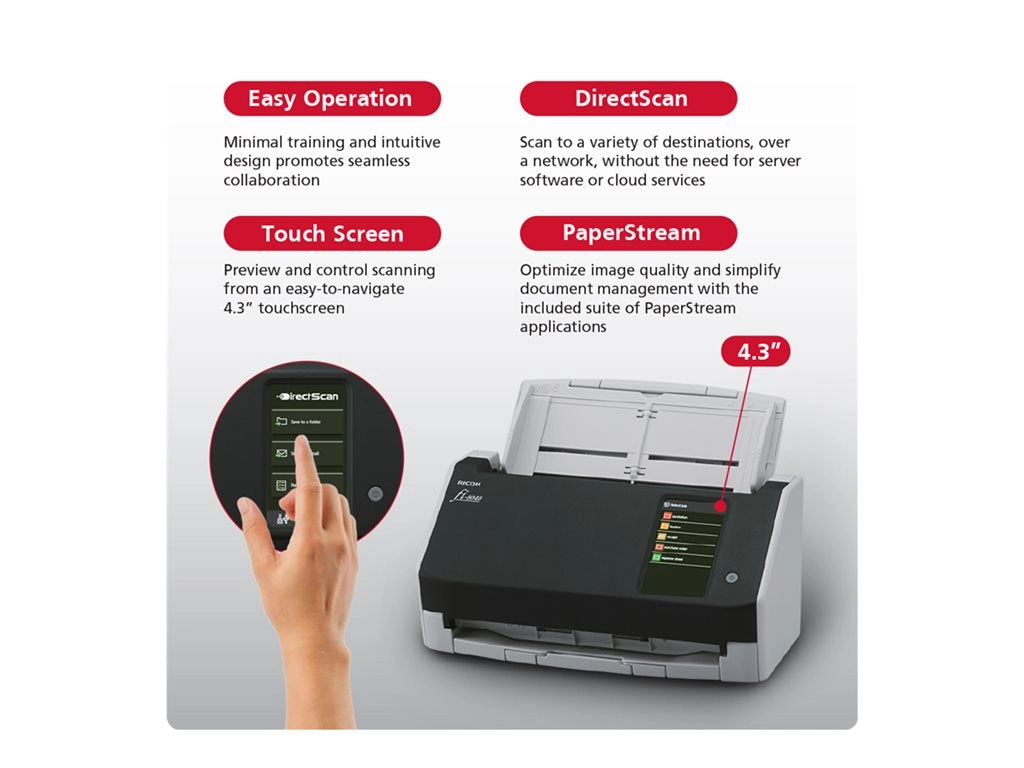 Ricoh fi 8040 - Document scanner - Dual CIS - Duplex -  - 600 dpi x 600 dpi - up to 40 ppm (mono) / up to 40 ppm (color) - ADF PA03836-B015