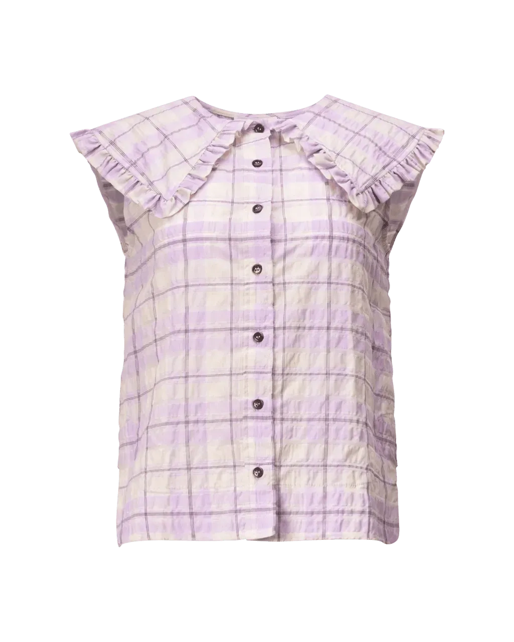 Seersucker Check Sleeveless Shirt