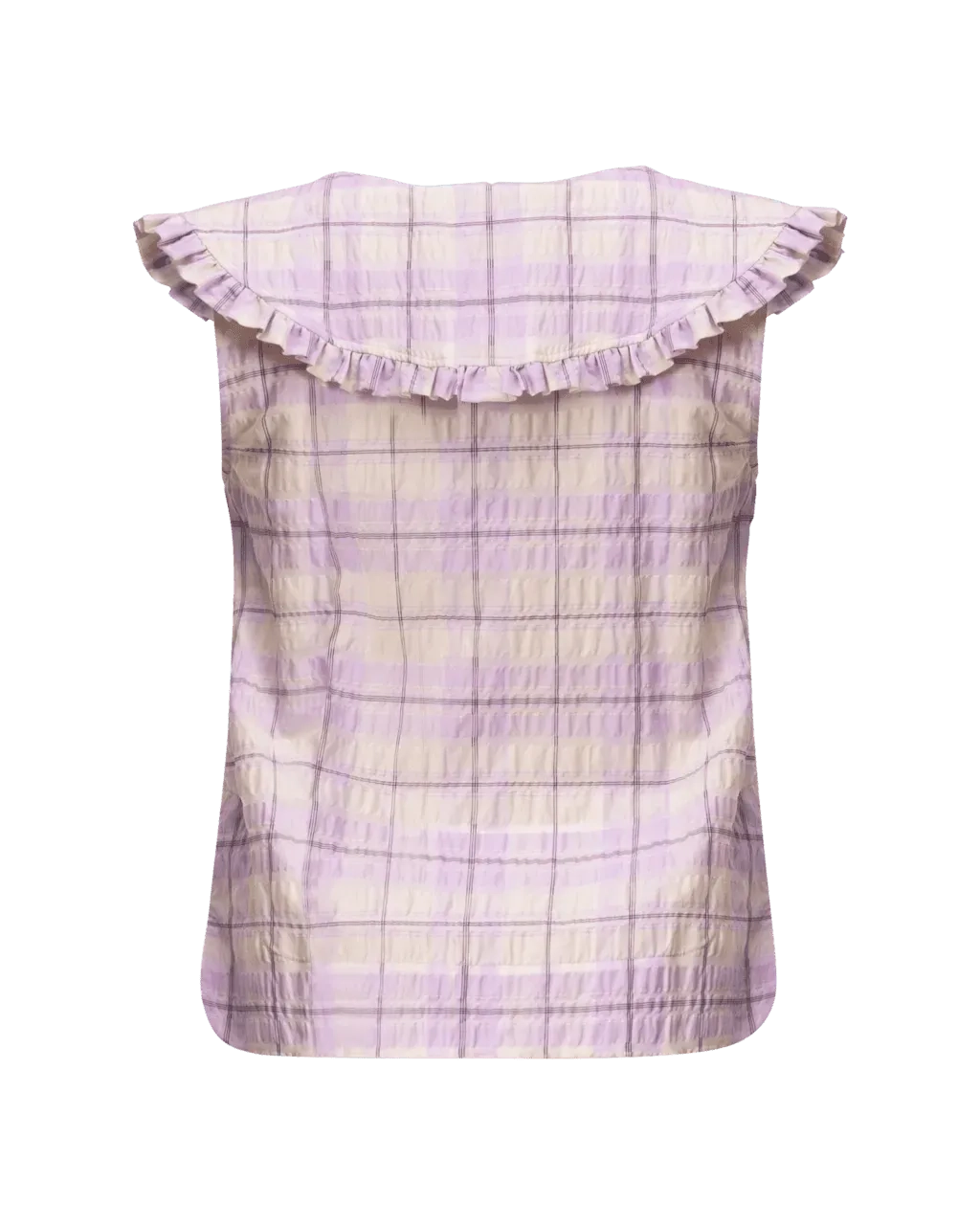 Seersucker Check Sleeveless Shirt