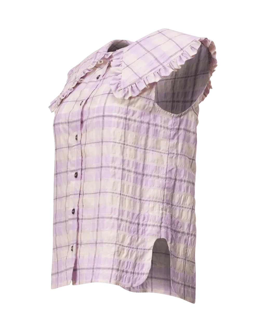 Seersucker Check Sleeveless Shirt