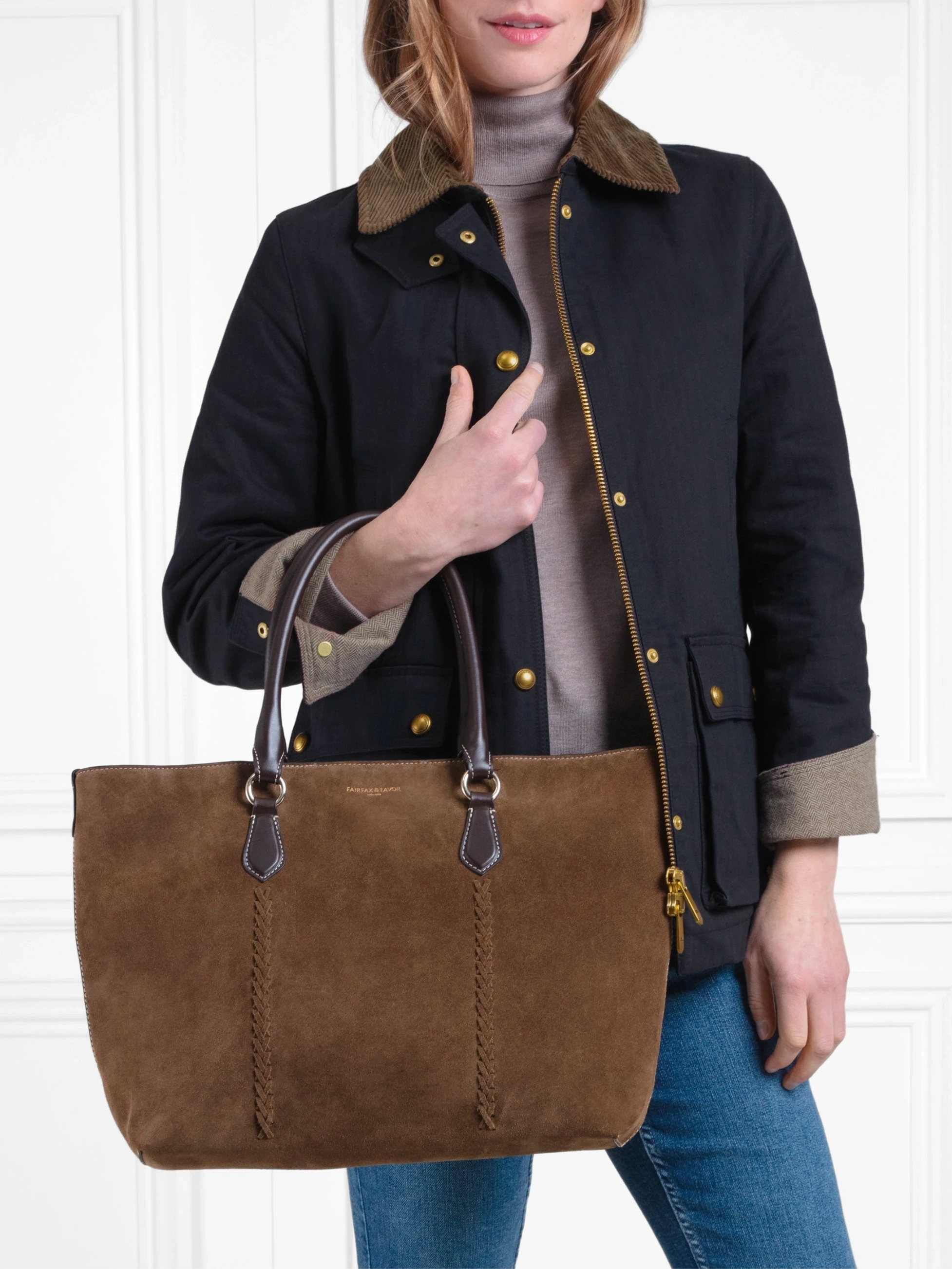 Seville Tote - Dark Taupe Suede