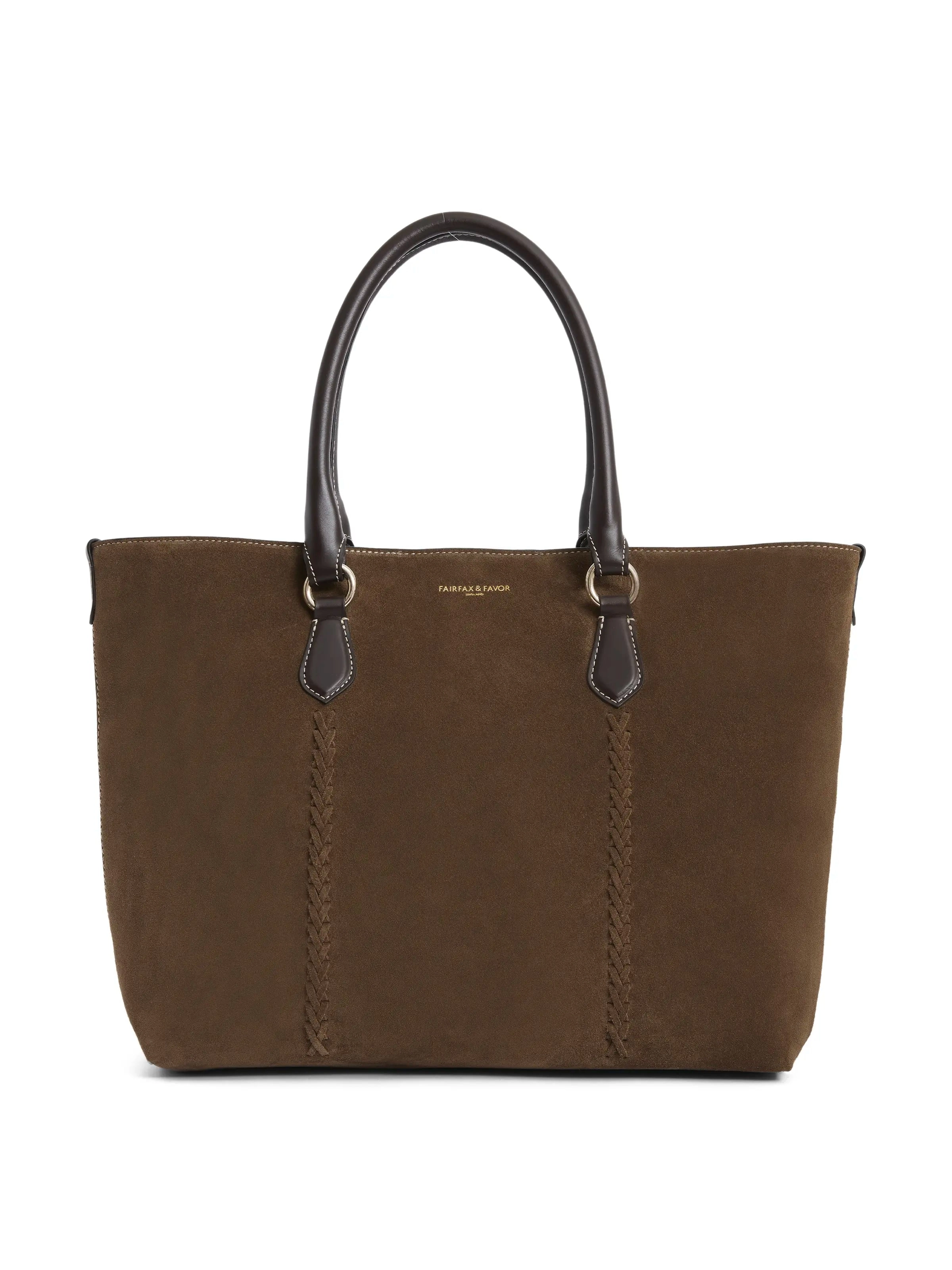 Seville Tote - Dark Taupe Suede