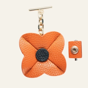 SHape Flower Tassel | Tangerine Black with Gold hardware