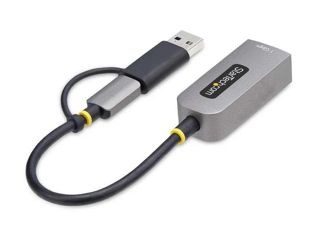 StarTech.com USB-C to Ethernet Adapter w/USB-A Adapter, Realtek RTL8153B - Network adapter - USB-C 3.2 Gen 1 - Gigabit Ethernet C21GA-USB-ETHERNET