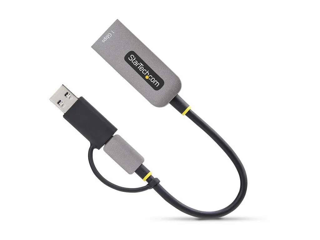 StarTech.com USB-C to Ethernet Adapter w/USB-A Adapter, Realtek RTL8153B - Network adapter - USB-C 3.2 Gen 1 - Gigabit Ethernet C21GA-USB-ETHERNET