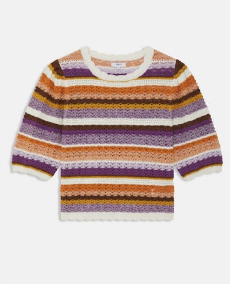 Suncoo Panaca Violet Stripe Crew Knit