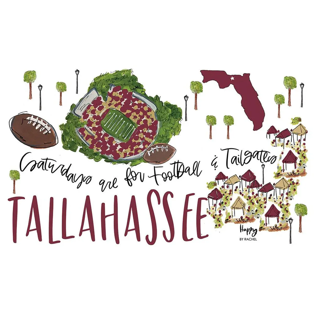 Swig Saturdays in Tallahassee Design 40oz Stainless Steel Handle Tumbler with Straw