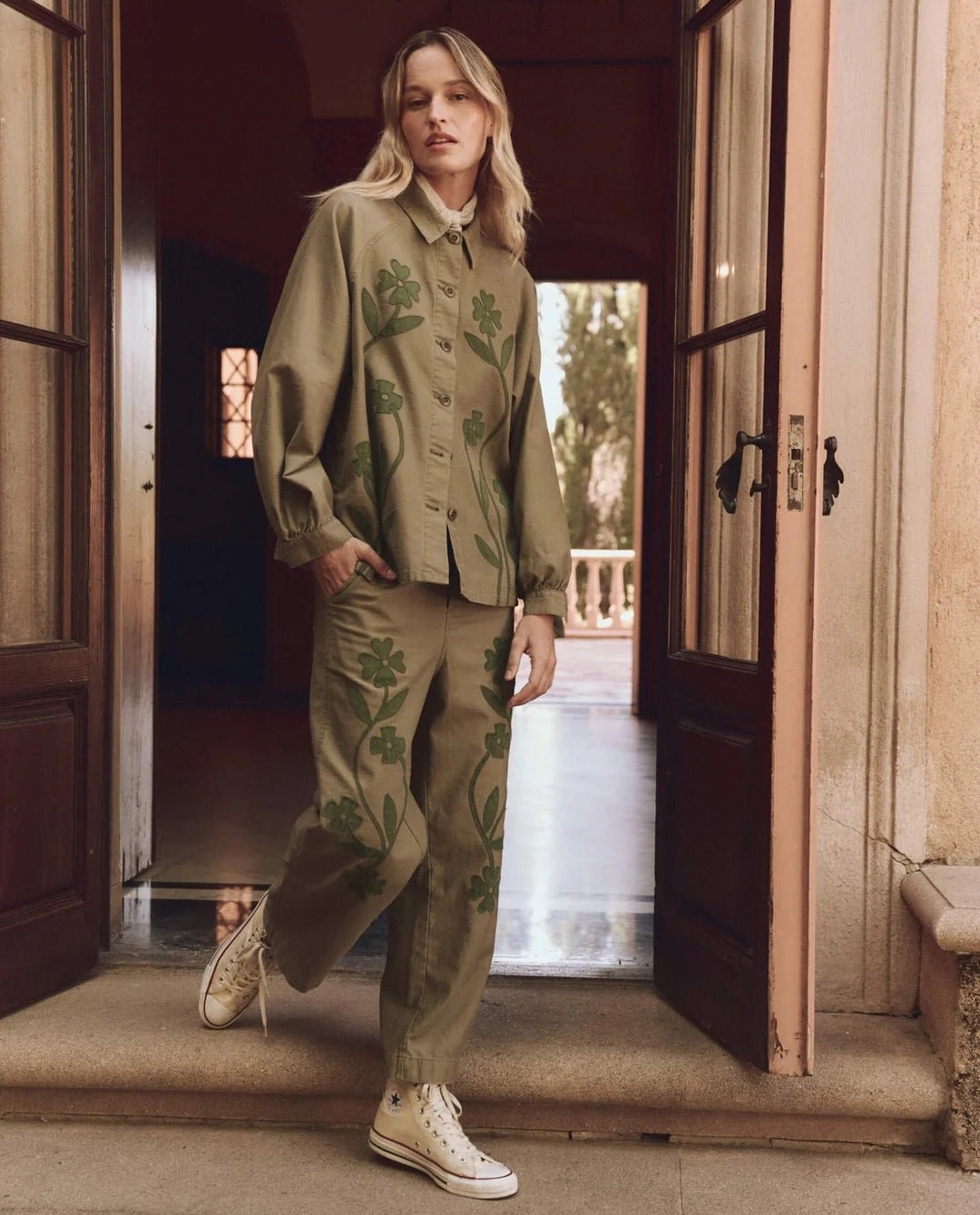 The Great - Floral Appliqué Admiral Pant