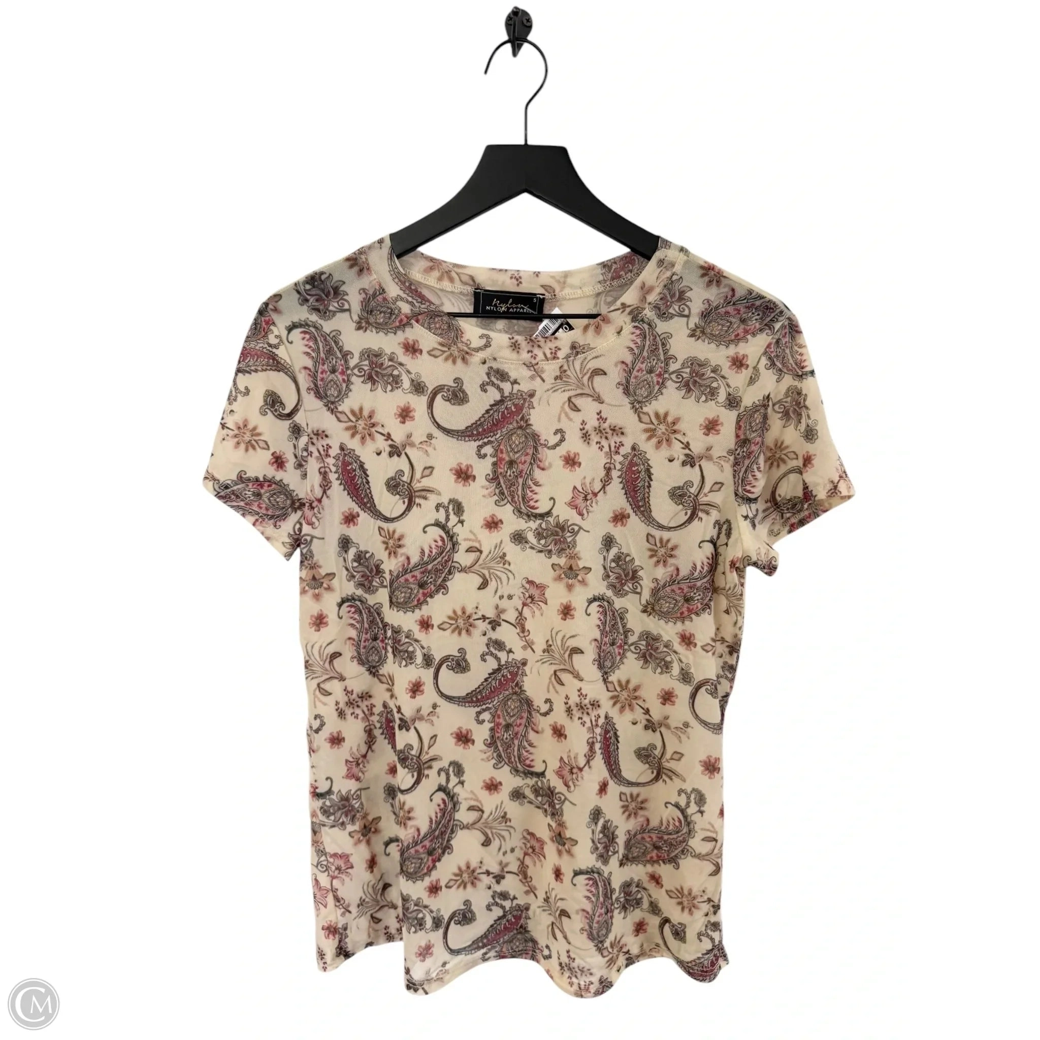 Top Short Sleeve By Clothes Mentor In Cream, Size: S