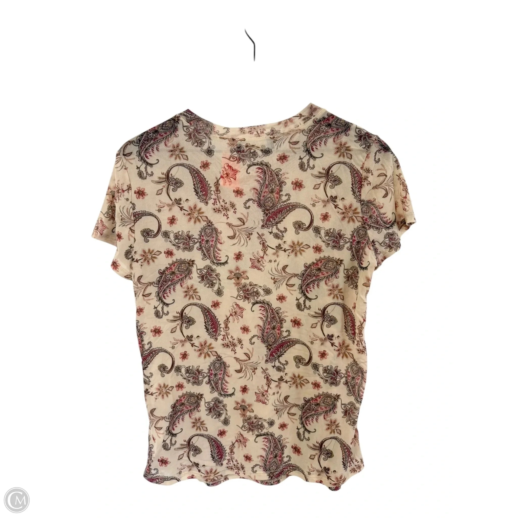 Top Short Sleeve By Clothes Mentor In Cream, Size: S