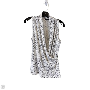 Top Sleeveless Basic By T Tahari In Blue & White, Size: L
