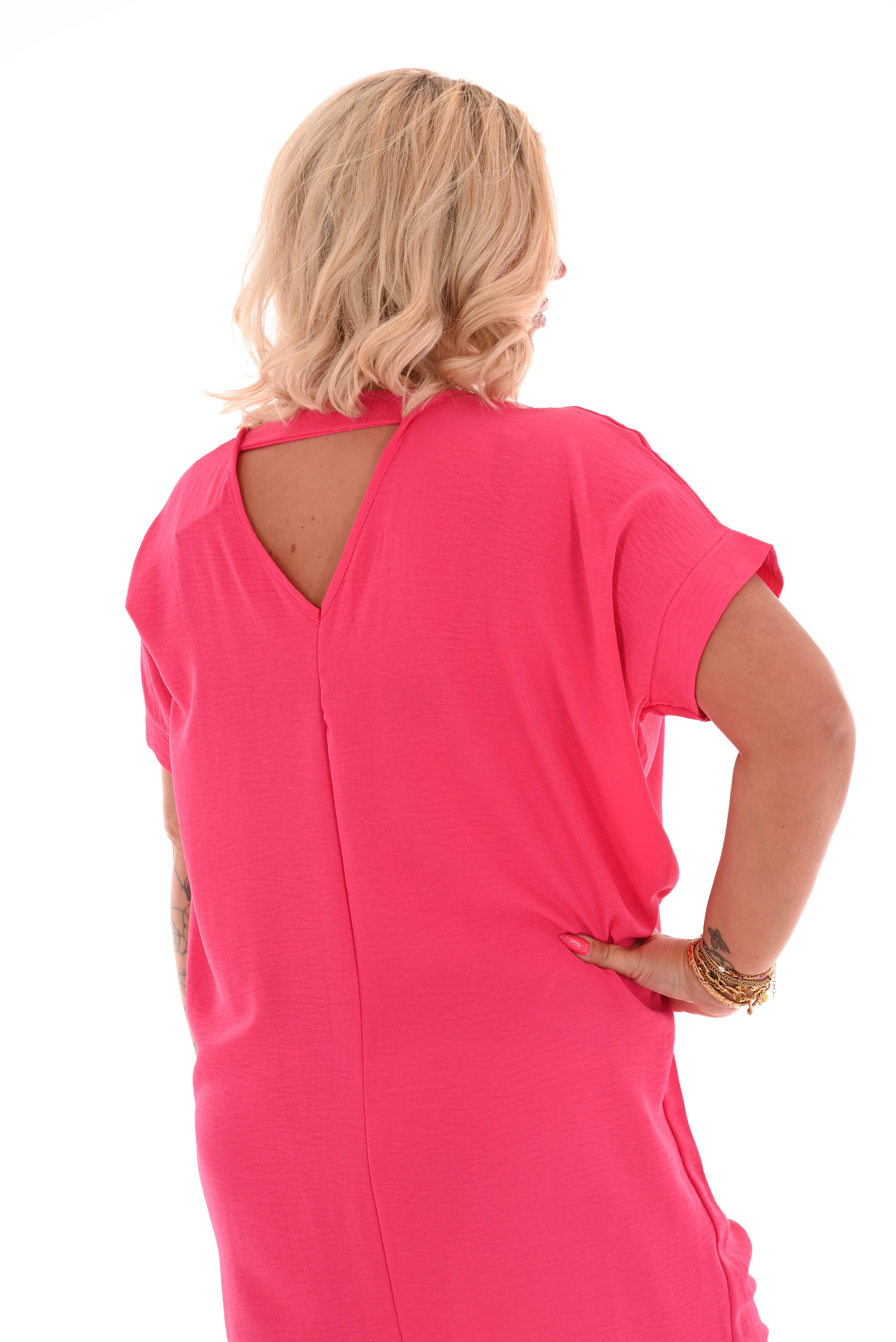Tuniek v-rug uni fuchsia