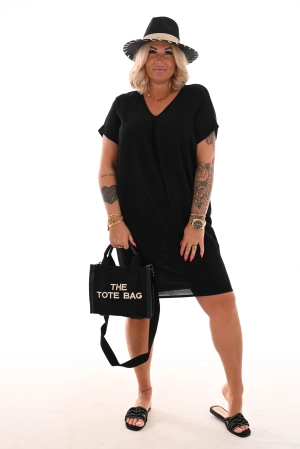 Tuniek v-rug uni zwart