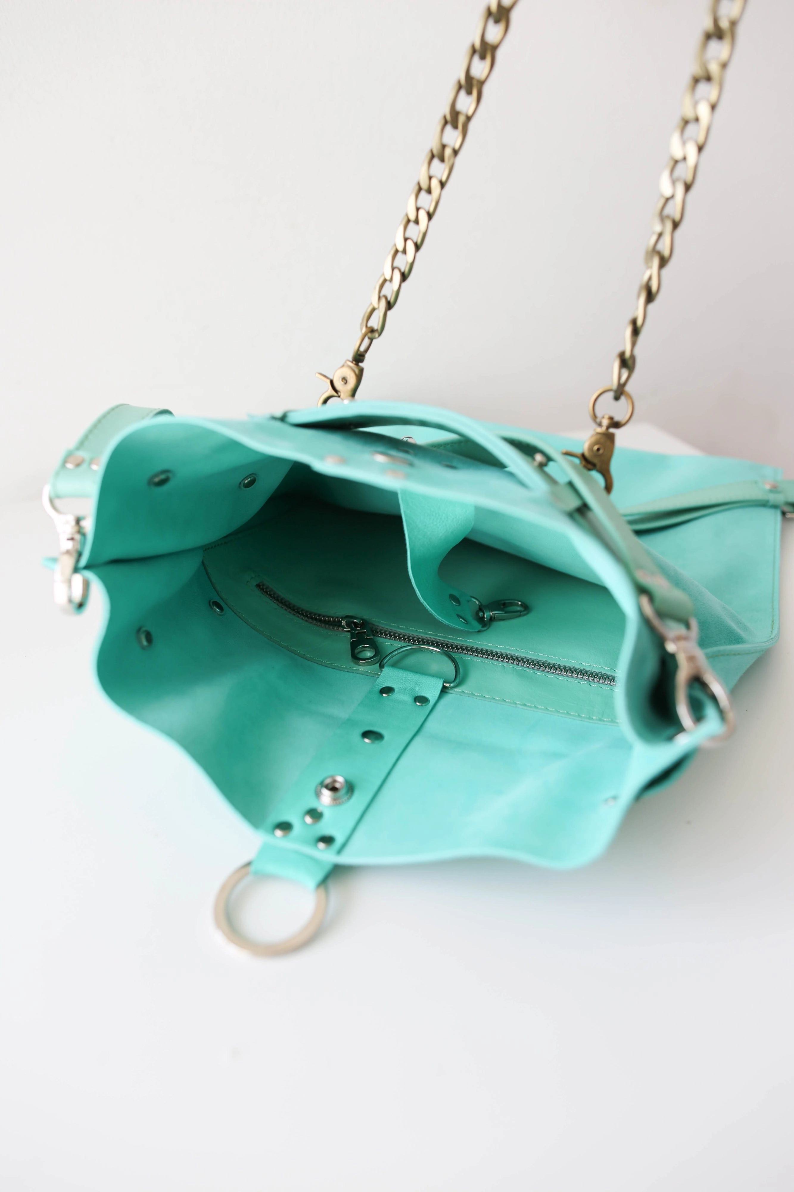 Turquoise Suede Backpack