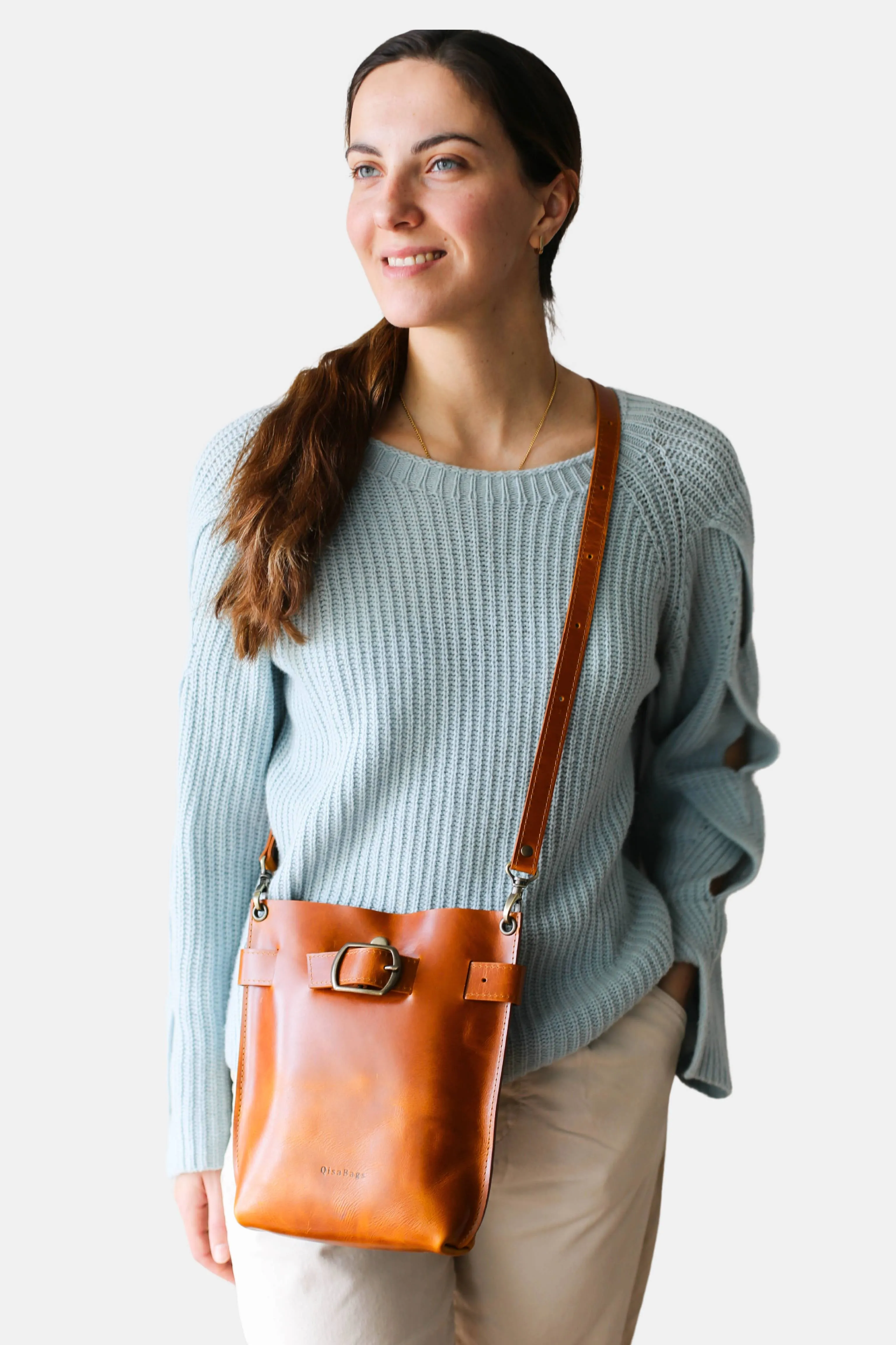 Valentina Cognac Brown Leather Bag