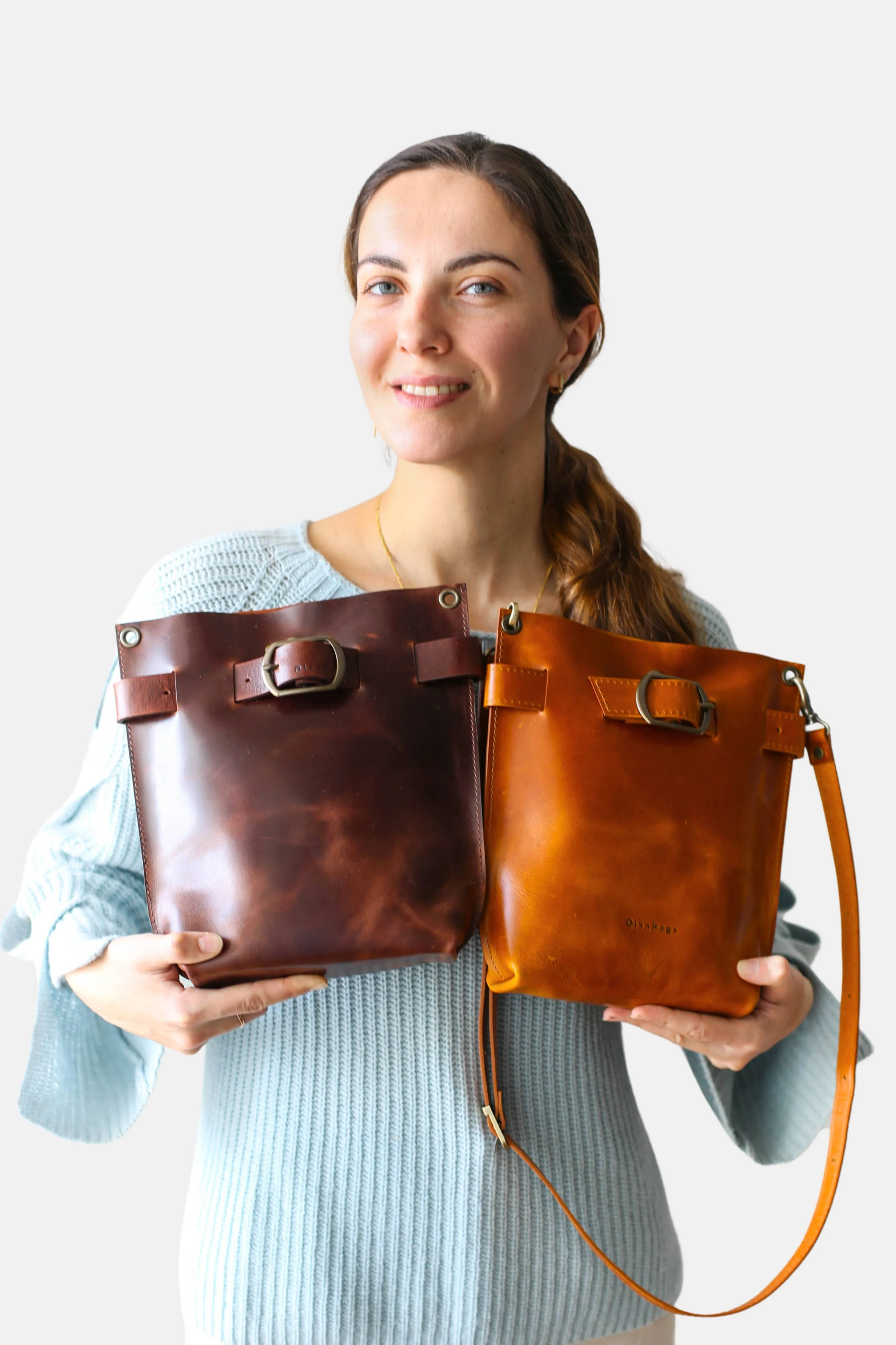 Valentina Cognac Brown Leather Bag