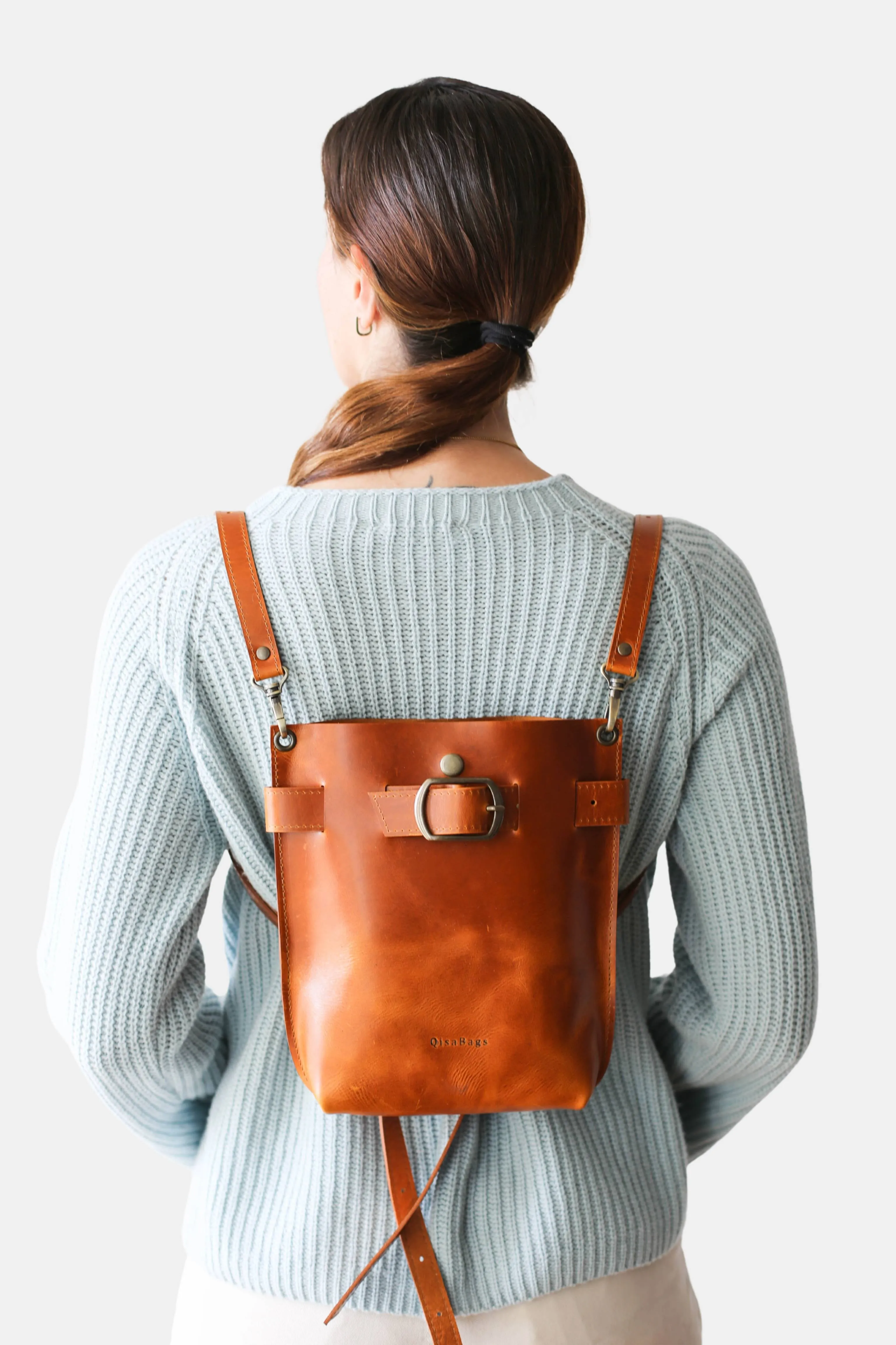 Valentina Cognac Brown Leather Bag