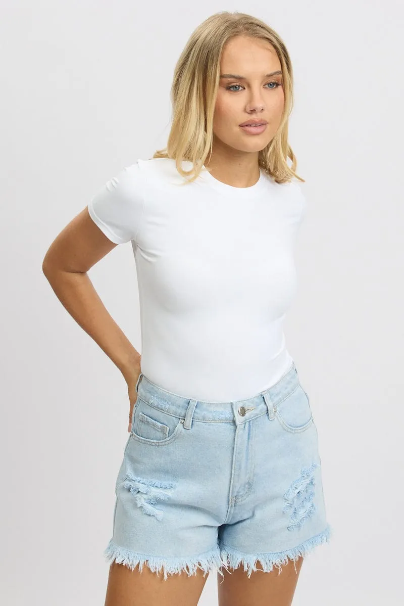 White T shirt Short Sleeve Crew Neck Supersoft