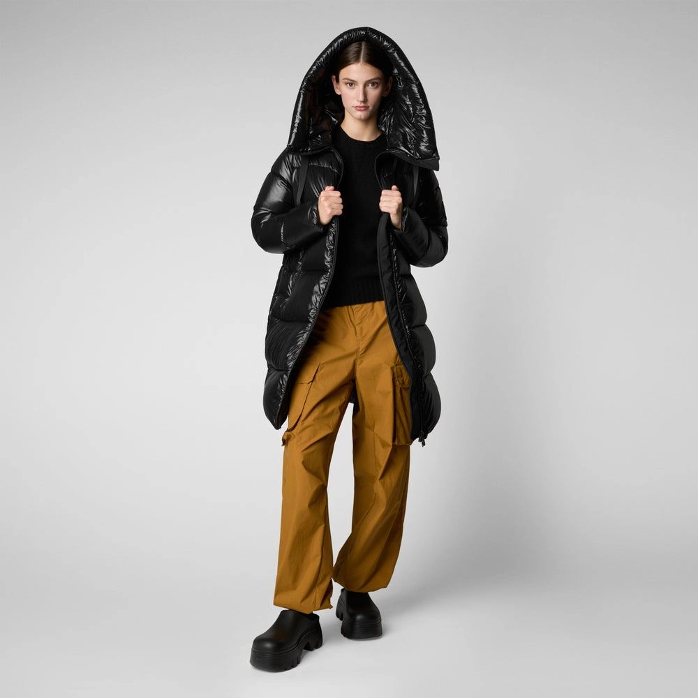 Women's Isabel Hooded Puffer Coat in Black
