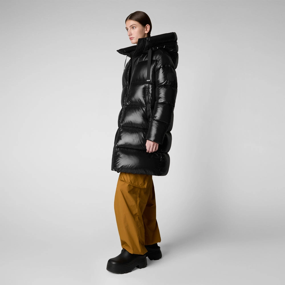 Women's Isabel Hooded Puffer Coat in Black
