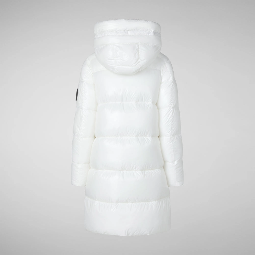 Women's Isabel Hooded Puffer Coat in Off White