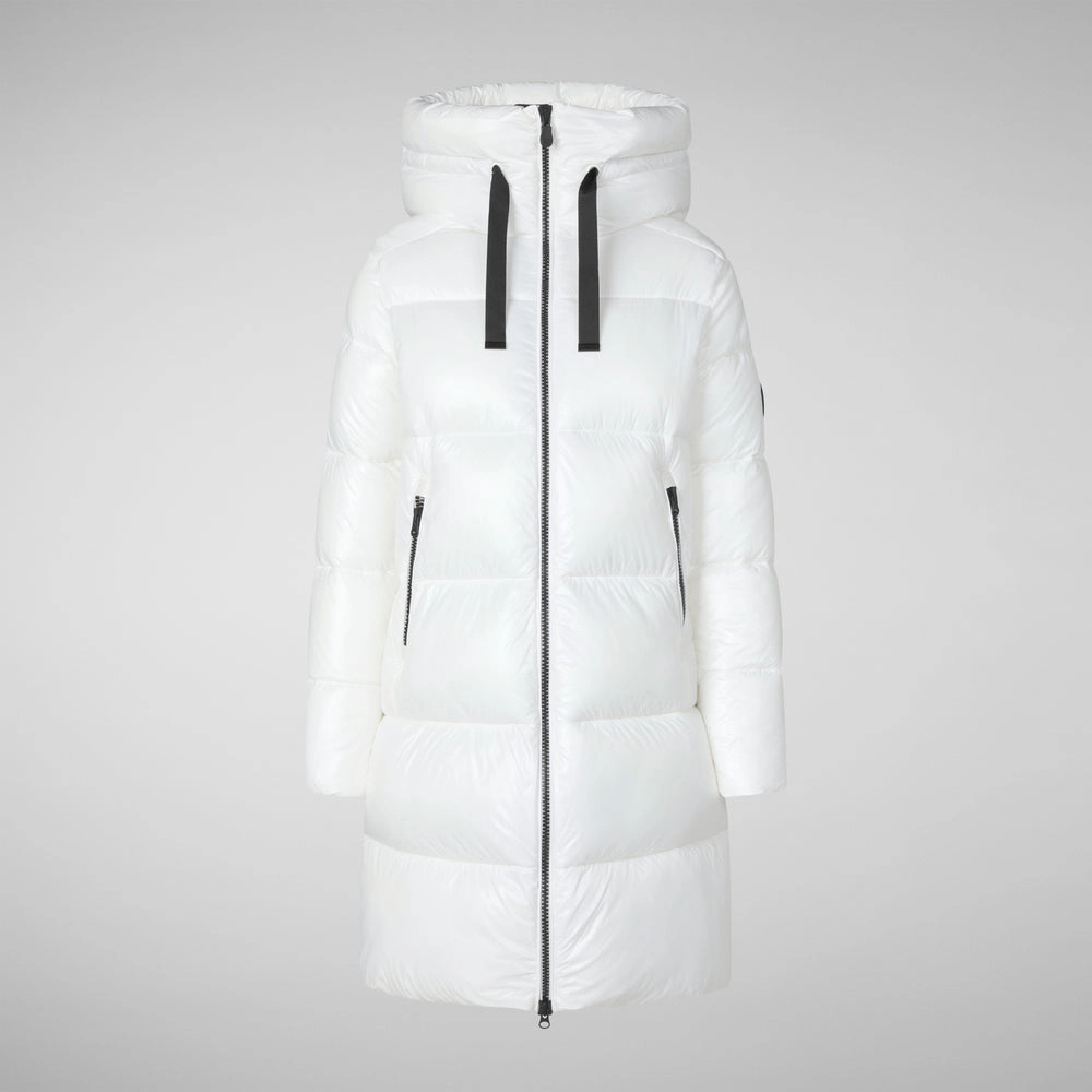 Women's Isabel Hooded Puffer Coat in Off White
