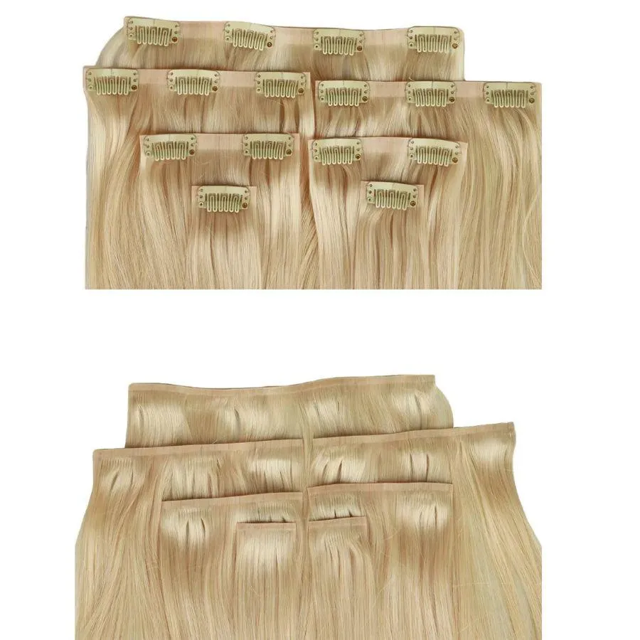 WOWANGEL 613# Blonde Seamless Clip Ins Hair Extensions Straight