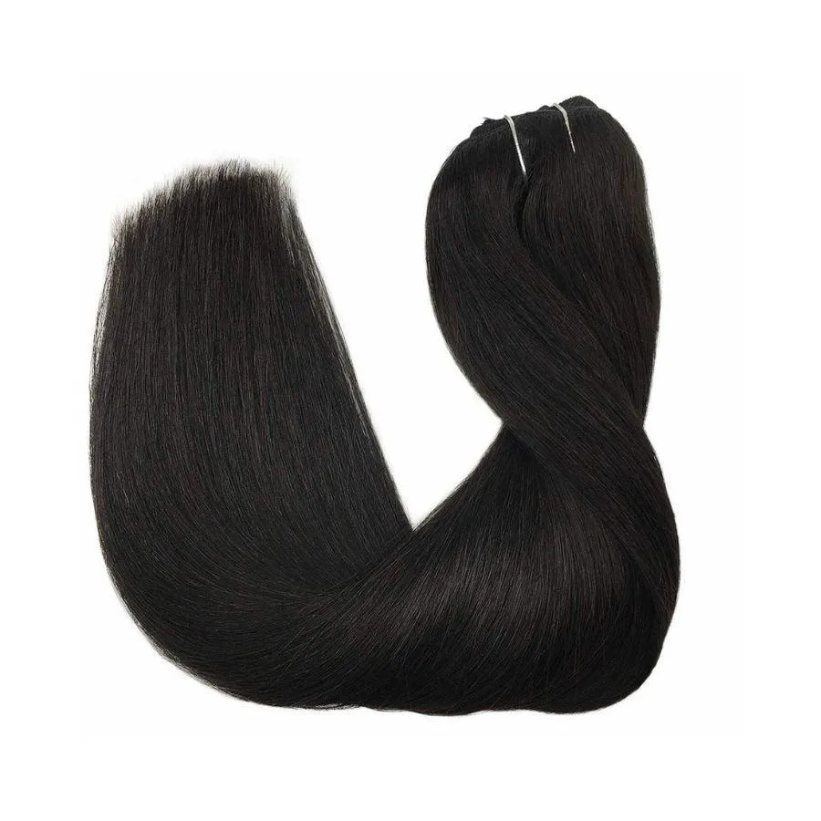 WOWANGEL Classic Lace Weft Clip Ins Hair Extensions Straight/Body Wave/Kinky Straight/Kinky Curly