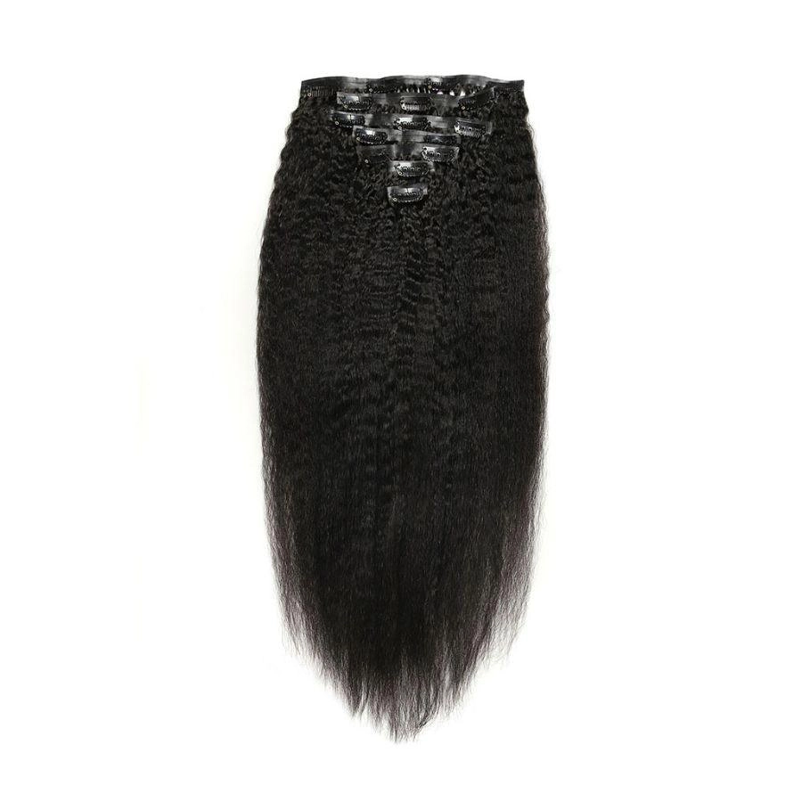 WOWANGEL Kinky Straight Seamless Clip Ins Hair Extensions