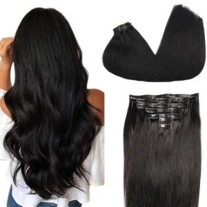 WOWANGEL Seamless Clip Ins Hair Extensions Straight/Body Wave/Kinky Straight/Kinky Curly