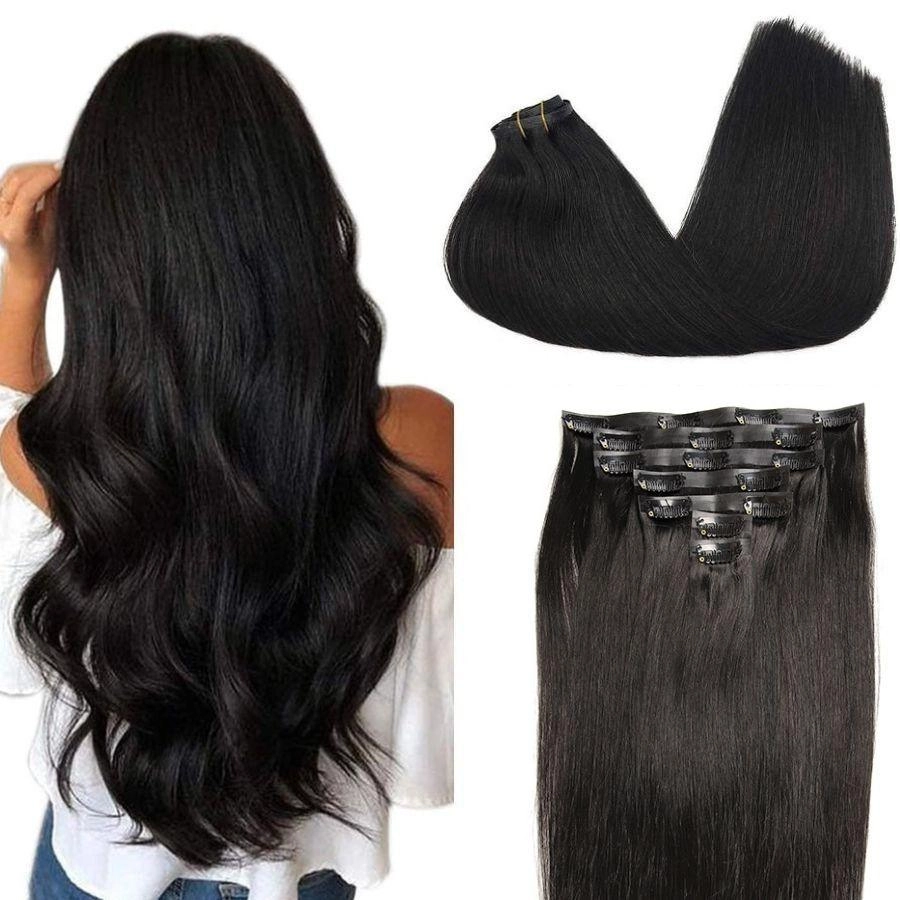 WOWANGEL Straight Seamless Clip Ins Hair Extensions