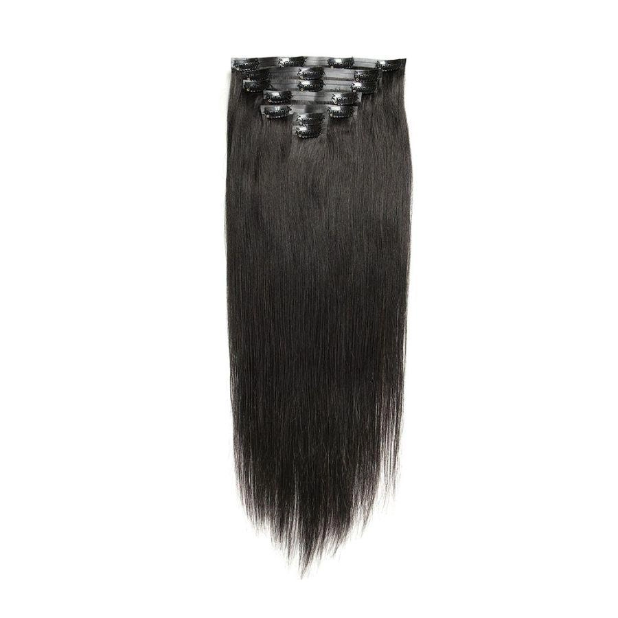 WOWANGEL Yaki Straight Seamless Clip Ins Hair Extensions